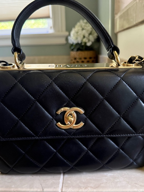 CHANEL Handbags - CHANEL Black Quilted Leather Satchel with Gold CC Hardware ; Small Trendy CC bag